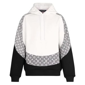 Replica Louis Vuitton LV Women Monogram Circle Cut Hoodie in 100% Cotton-Grey
