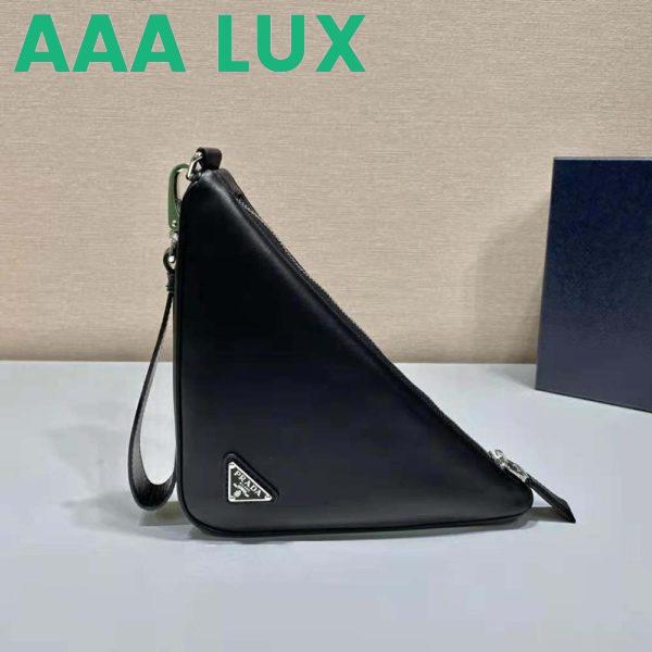 Replica Prada Women Leather Triangle Leather Pouch-Black 4