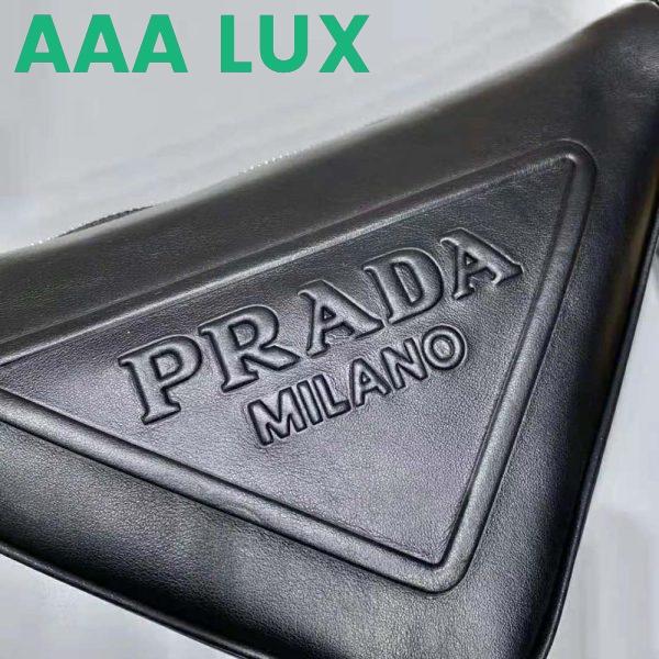 Replica Prada Women Leather Triangle Leather Pouch-Black 8