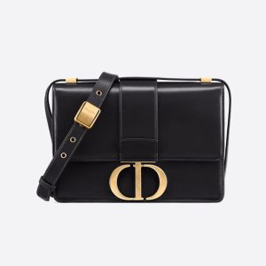 Replica Dior Women 30 Montaigne Bag Des Vents Box Calfskin-Black