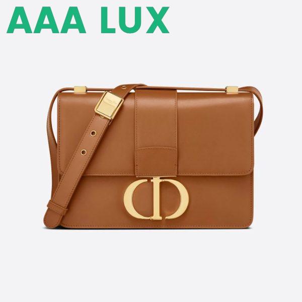 Replica Dior Women 30 Montaigne Bag Des Vents Box Calfskin-Brown