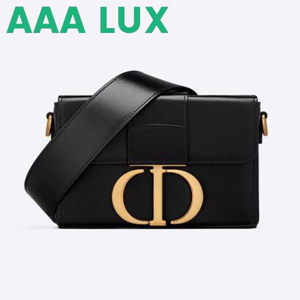 Replica Dior Women 30 Montaigne Box Bag Black Box Calfskin