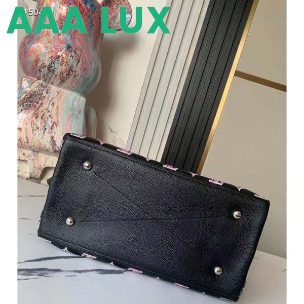 Replica Louis Vuitton LV Women Carmel Hobo Bag Black Perforated Mahina Calf Leather 6