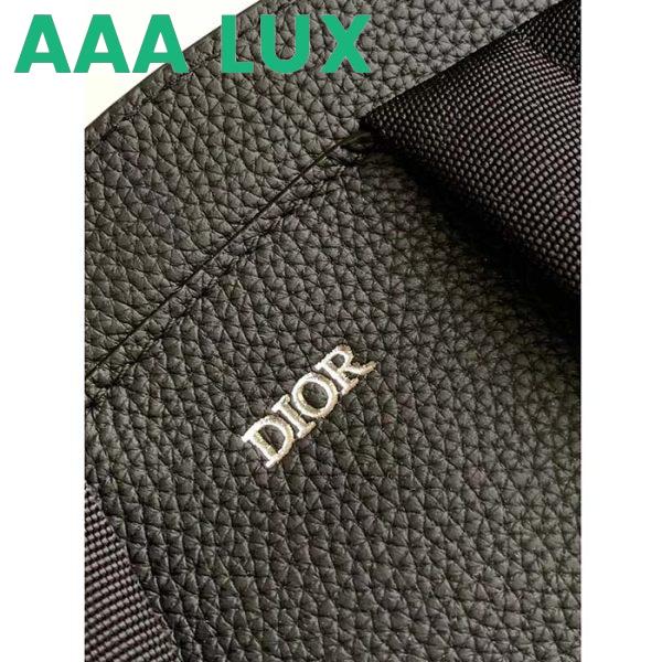 Replica Dior CD Unisex Maxi Gallop Backpack Beige Black Dior Oblique Jacquard Black Grained Calfskin 9