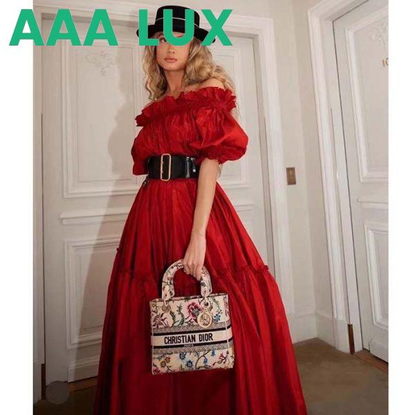 Replica Dior Women CD Medium Lady D-Lite Bag Multicolor Raffia Embroidered Petites Fleurs 13