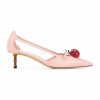 Replica Gucci Women Leather Cherry Pump Shoes-Pink