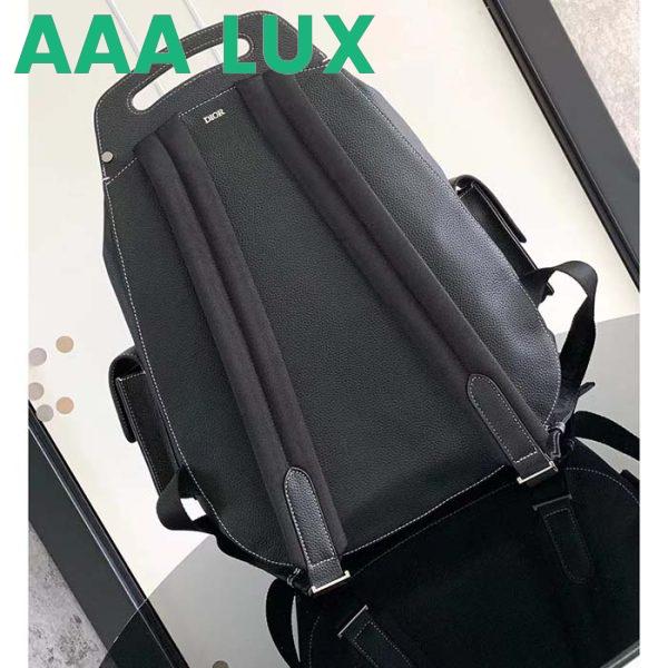 Replica Dior CD Unisex Maxi Gallop Backpack Black Grained Calfskin 6