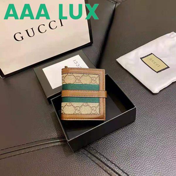 Replica Gucci Unisex Jackie 1961 Card Case Wallet Beige and Ebony GG Supreme Canvas 8
