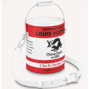 Replica Louis Vuitton Unisex LV Paint Can Red Coated Canvas Cowhide Leather