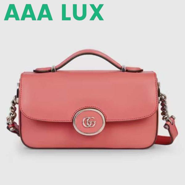 Replica Gucci Women Petite GG Mini Shoulder Bag Pink Leather Double G 2