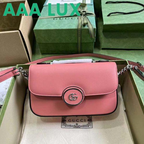 Replica Gucci Women Petite GG Mini Shoulder Bag Pink Leather Double G 3