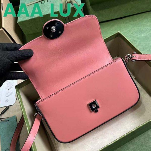 Replica Gucci Women Petite GG Mini Shoulder Bag Pink Leather Double G 6
