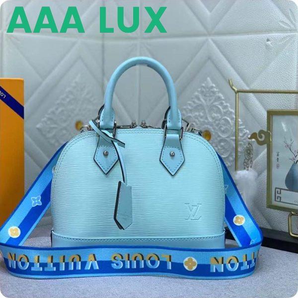 Replica Louis Vuitton LV Women Alma BB Handbag Turquoise Blue Epi Grained Cowhide Leather 3