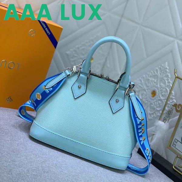 Replica Louis Vuitton LV Women Alma BB Handbag Turquoise Blue Epi Grained Cowhide Leather 4