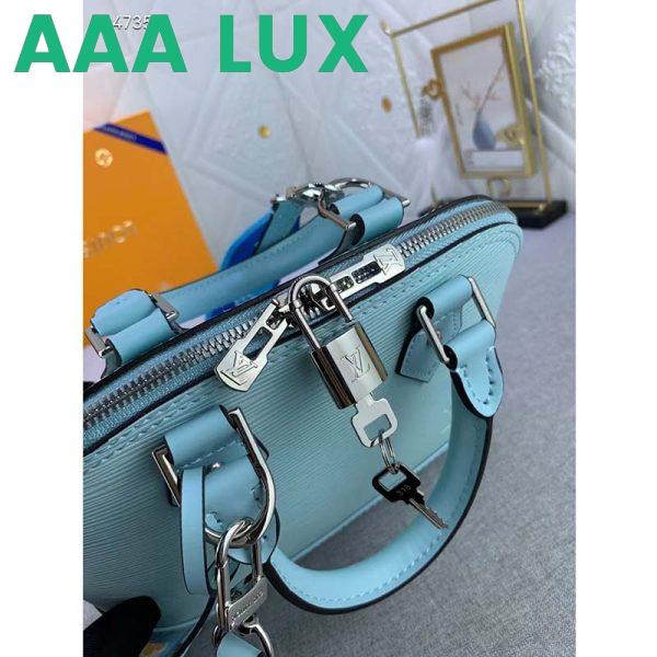Replica Louis Vuitton LV Women Alma BB Handbag Turquoise Blue Epi Grained Cowhide Leather 8