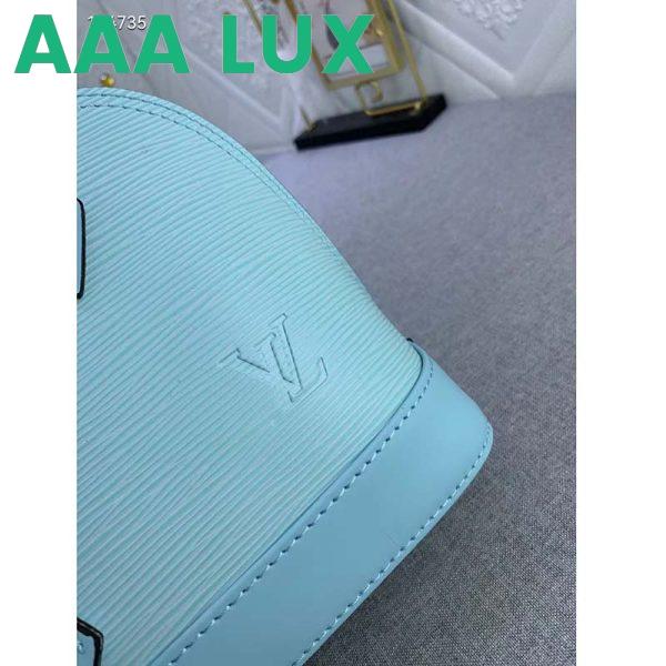 Replica Louis Vuitton LV Women Alma BB Handbag Turquoise Blue Epi Grained Cowhide Leather 10