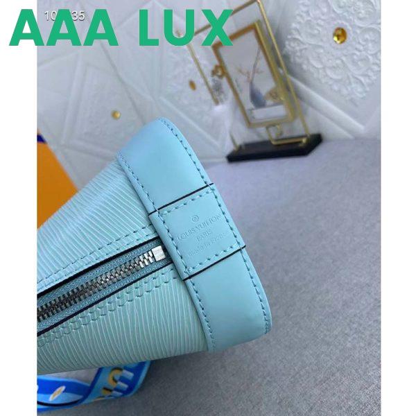 Replica Louis Vuitton LV Women Alma BB Handbag Turquoise Blue Epi Grained Cowhide Leather 11