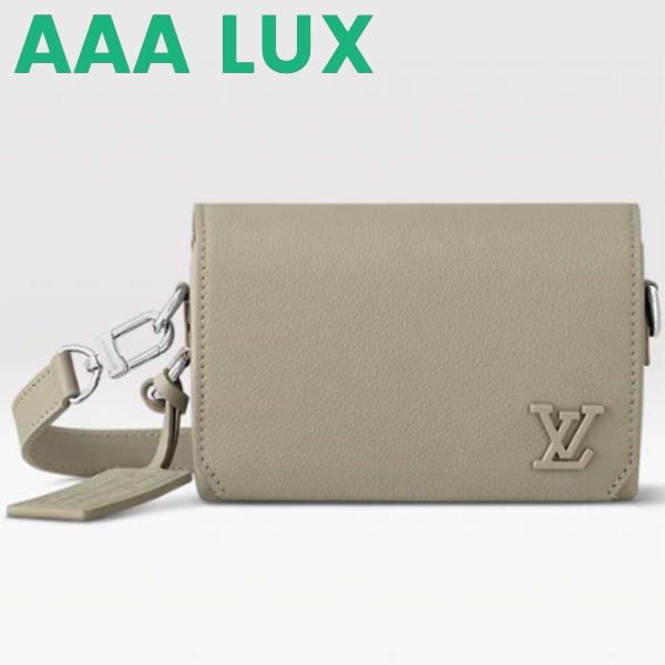 Replica Louis Vuitton Unisex Fastline Wearable Wallet Sage Cowhide Leather Textile Lining