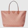 Replica Gucci Unisex GG Top Handle Mini Bag Web Pink GG Supreme Canvas 15