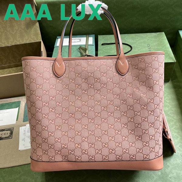 Replica Gucci Unisex Ophidia GG Large Tote Bag Pink GG Canvas Double G 3