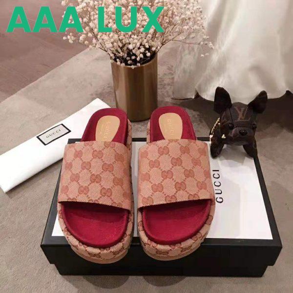 Replica Gucci Women’s Original GG Slide Sandal 6.1cm Height-Brown 5