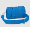 Replica Louis Vuitton Unisex City Keepall Bag Bright Blue Cowhide Leather