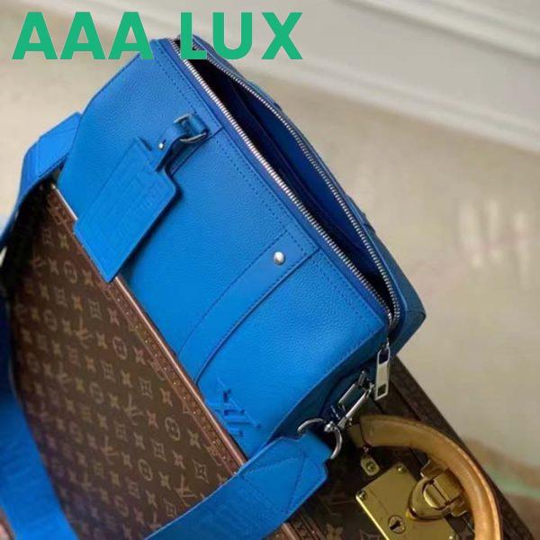Replica Louis Vuitton Unisex City Keepall Bag Bright Blue Cowhide Leather 6