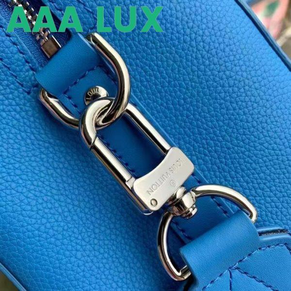 Replica Louis Vuitton Unisex City Keepall Bag Bright Blue Cowhide Leather 8
