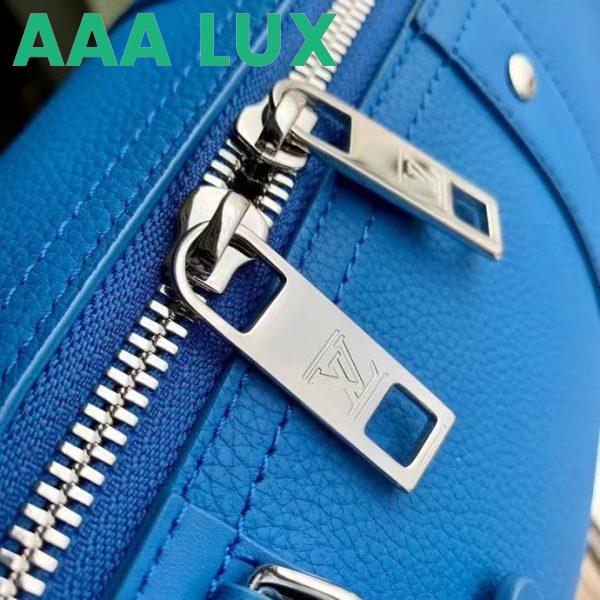 Replica Louis Vuitton Unisex City Keepall Bag Bright Blue Cowhide Leather 9