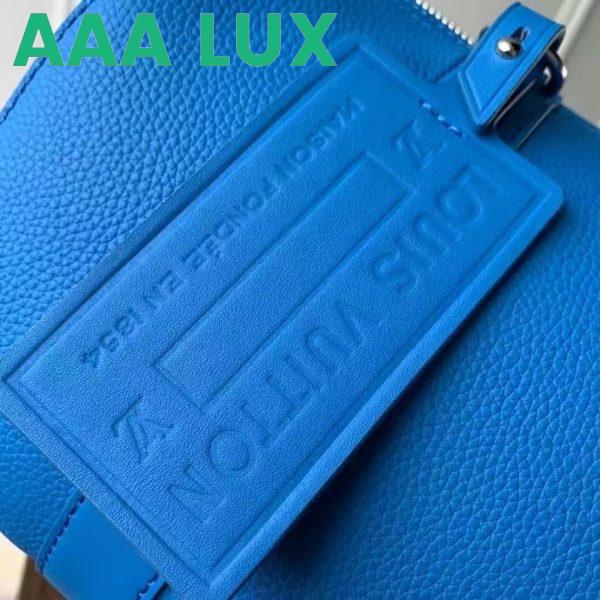 Replica Louis Vuitton Unisex City Keepall Bag Bright Blue Cowhide Leather 10