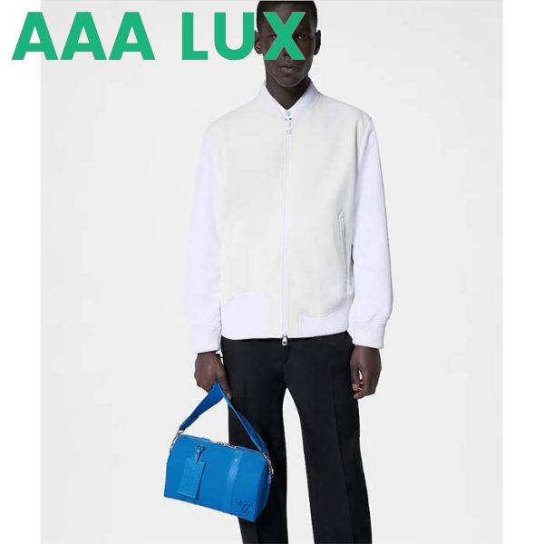 Replica Louis Vuitton Unisex City Keepall Bag Bright Blue Cowhide Leather 12