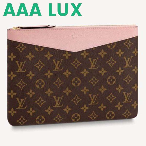 Replica Louis Vuitton Unisex Daily Pouch Brown Monogram Coated Canvas and Cowhide Leather