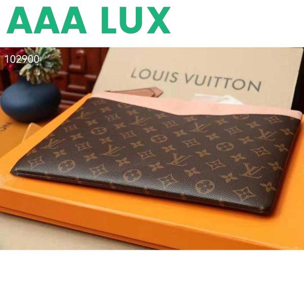 Replica Louis Vuitton Unisex Daily Pouch Brown Monogram Coated Canvas and Cowhide Leather 3