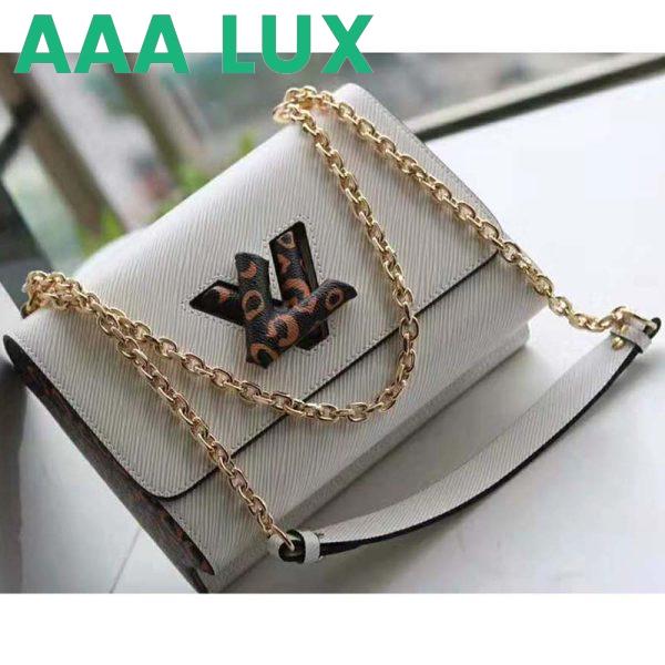Replica Louis Vuitton LV Women Twist MM Handbag in Quartz Epi leather-Beige 5