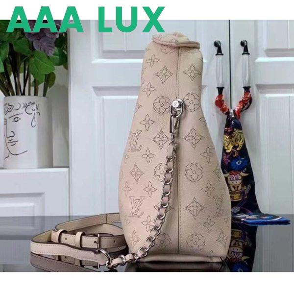 Replica Louis Vuitton LV Women Why Knot PM Handbag Cream Beige Perforated Mahina Calf Leather 5