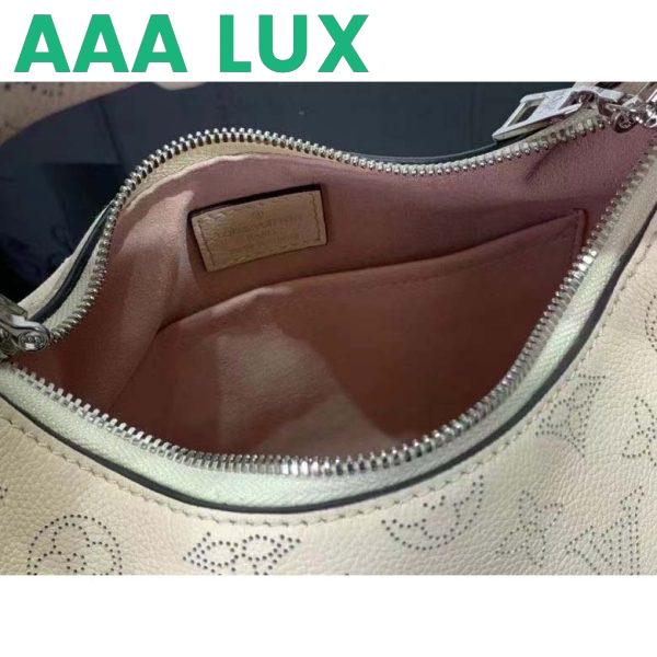 Replica Louis Vuitton LV Women Why Knot PM Handbag Cream Beige Perforated Mahina Calf Leather 7