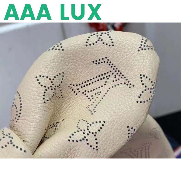 Replica Louis Vuitton LV Women Why Knot PM Handbag Cream Beige Perforated Mahina Calf Leather 9