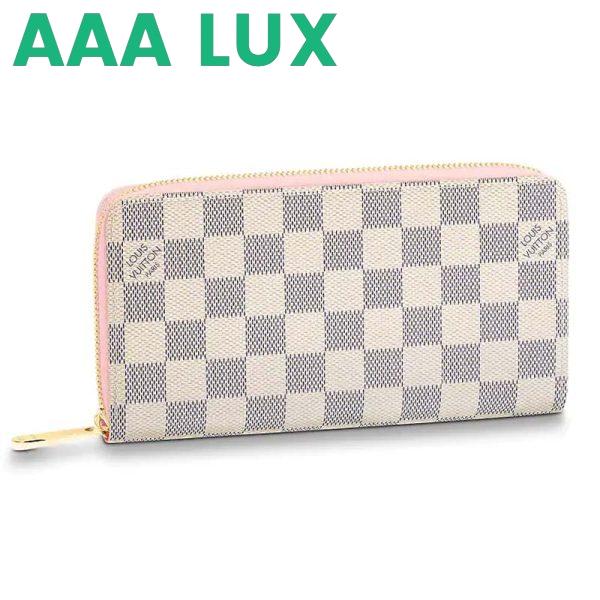 Replica Louis Vuitton LV Women Zippy Wallet Damier Azur Canvas-Pink 2