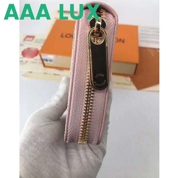 Replica Louis Vuitton LV Women Zippy Wallet Damier Azur Canvas-Pink 8