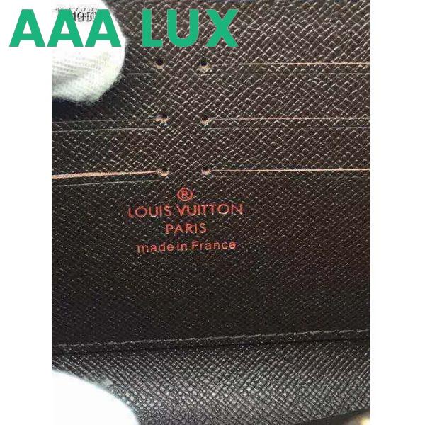 Replica Louis Vuitton LV Women Zippy Wallet Damier Ebene Canvas-Brown 10