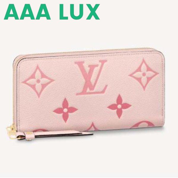 Replica Louis Vuitton LV Women Zippy Wallet Pink Monogram Empreinte Embossed Supple Grained Cowhide Leather