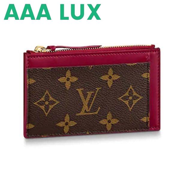 Replica Louis Vuitton LV Women Zipped Card Holder Monogram Coated Canvas