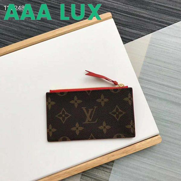 Replica Louis Vuitton LV Women Zipped Card Holder Monogram Coated Canvas 4