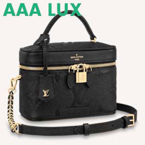 Replica Louis Vuitton LV Women Vanity PM Handbag Black Embossed Grained Cowhide Leather