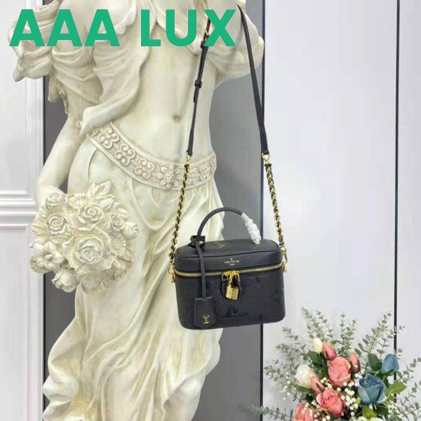 Replica Louis Vuitton LV Women Vanity PM Handbag Black Embossed Grained Cowhide Leather 3
