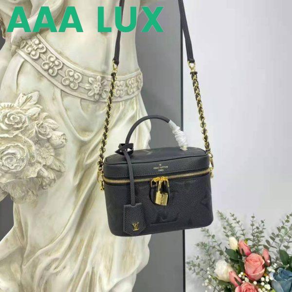 Replica Louis Vuitton LV Women Vanity PM Handbag Black Embossed Grained Cowhide Leather 4