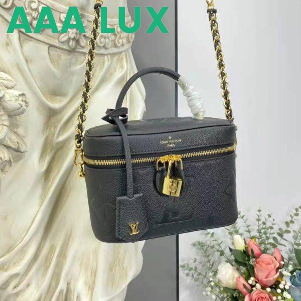 Replica Louis Vuitton LV Women Vanity PM Handbag Black Embossed Grained Cowhide Leather 5