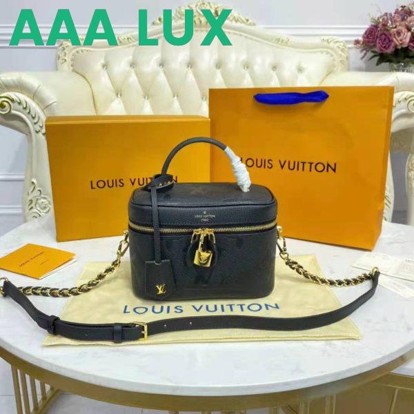 Replica Louis Vuitton LV Women Vanity PM Handbag Black Embossed Grained Cowhide Leather 6