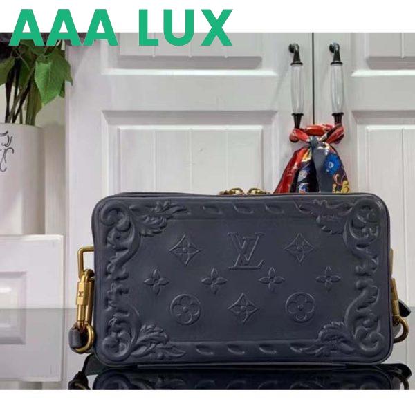 Replica Louis Vuitton LV Unisex Soft Trunk Wearable Wallet Dark Shadow Gray Calf Leather 3