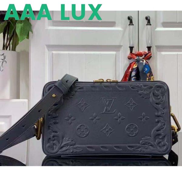 Replica Louis Vuitton LV Unisex Soft Trunk Wearable Wallet Dark Shadow Gray Calf Leather 4